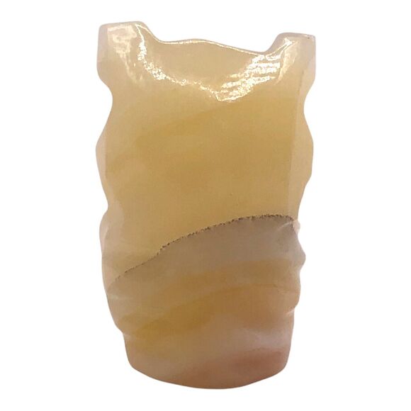 Miniature Hand Carved Onyx Owl Figurine Trinket Zuni Fetish Stone Bird 1.25” - Picture 2 of 3